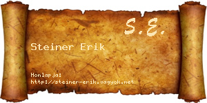 Steiner Erik névjegykártya